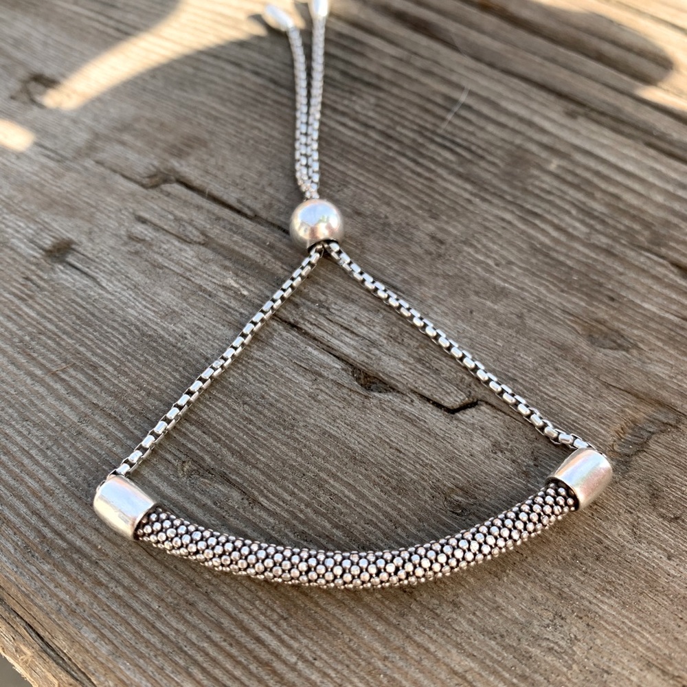 Silver Adjustable Bar Bracelet